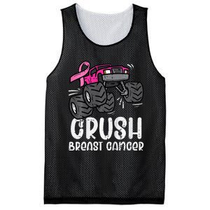 Bold Pink Monster Truck for Breast Cancer Support Mesh Reversible Basketball Jersey Tank