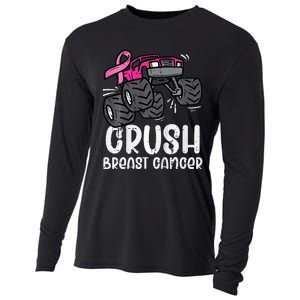 Bold Pink Monster Truck for Breast Cancer Support Cooling Performance Long Sleeve Crew