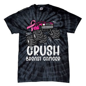 Bold Pink Monster Truck for Breast Cancer Support Tie-Dye T-Shirt