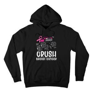 Bold Pink Monster Truck for Breast Cancer Support Tall Hoodie