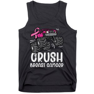 Bold Pink Monster Truck for Breast Cancer Support Tank Top