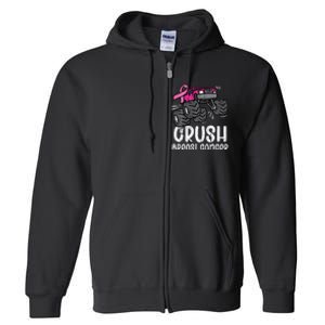 Bold Pink Monster Truck for Breast Cancer Support Full Zip Hoodie