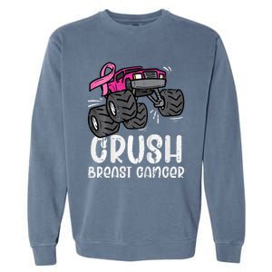 Bold Pink Monster Truck for Breast Cancer Support Garment-Dyed Sweatshirt