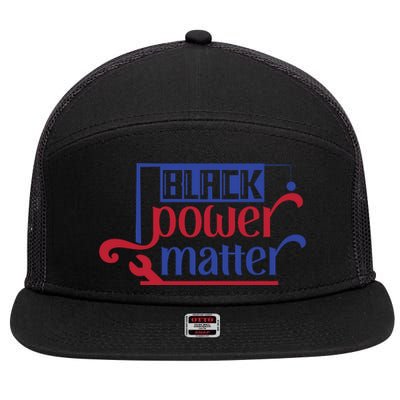 Black Power Matter 7 Panel Mesh Trucker Snapback Hat