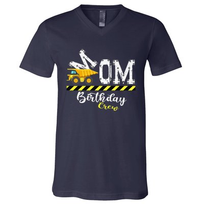 BDay Party Mom Birthday Crew Construction Birthday Party V-Neck T-Shirt