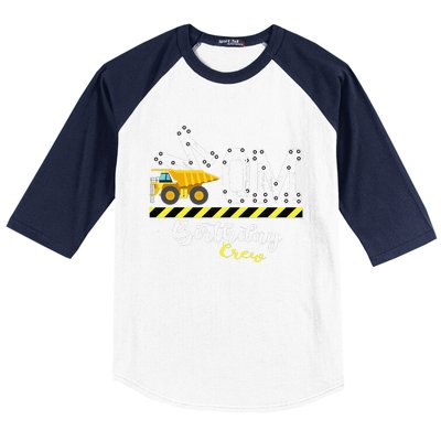 BDay Party Mom Birthday Crew Construction Birthday Party Baseball Sleeve Shirt