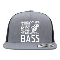 Bass Player Men Gift For Bass Guitar Player Bassist Flat Bill Trucker Hat