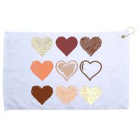 Black Pride Melanin Skin Tone Hearts Black History Month Grommeted Golf Towel