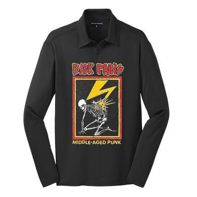 Back Pains Middle Aged Punk Silk Touch Performance Long Sleeve Polo