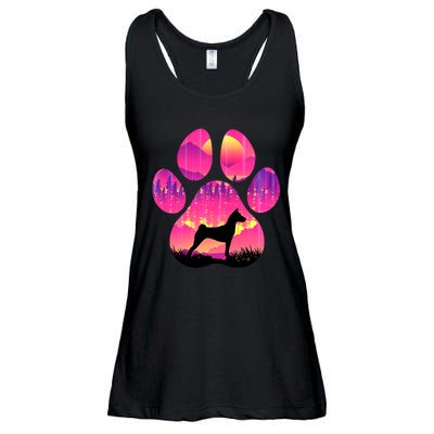 Basenji Paw Mom Dad Tie Dye Dog Paw Lover Ladies Essential Flowy Tank