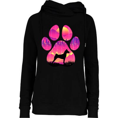 Basenji Paw Mom Dad Tie Dye Dog Paw Lover Womens Funnel Neck Pullover Hood