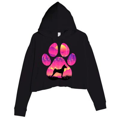 Basenji Paw Mom Dad Tie Dye Dog Paw Lover Crop Fleece Hoodie