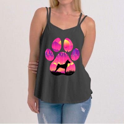 Basenji Paw Mom Dad Tie Dye Dog Paw Lover Women's Strappy Tank