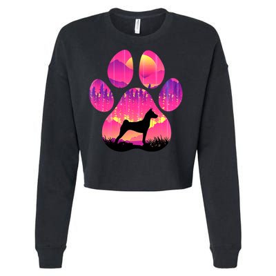 Basenji Paw Mom Dad Tie Dye Dog Paw Lover Cropped Pullover Crew