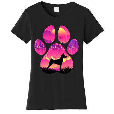 Basenji Paw Mom Dad Tie Dye Dog Paw Lover Women's T-Shirt