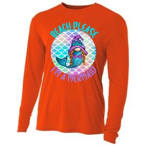 Beach Please Mermaid Gnome Ocean Adventure Summer Vacay Funny Gift Cooling Performance Long Sleeve Crew