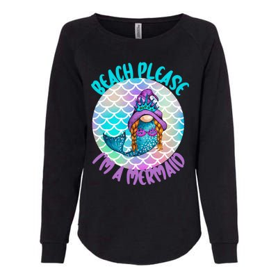 Beach Please Mermaid Gnome Ocean Adventure Summer Vacay Funny Gift Womens California Wash Sweatshirt