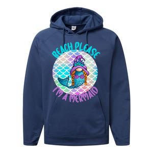 Beach Please Mermaid Gnome Ocean Adventure Summer Vacay Funny Gift Performance Fleece Hoodie