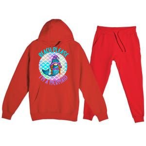 Beach Please Mermaid Gnome Ocean Adventure Summer Vacay Funny Gift Premium Hooded Sweatsuit Set