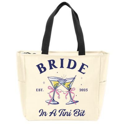 Bachelorette Party Martini Lover Bride An A Tini Bit Bride Zip Tote Bag