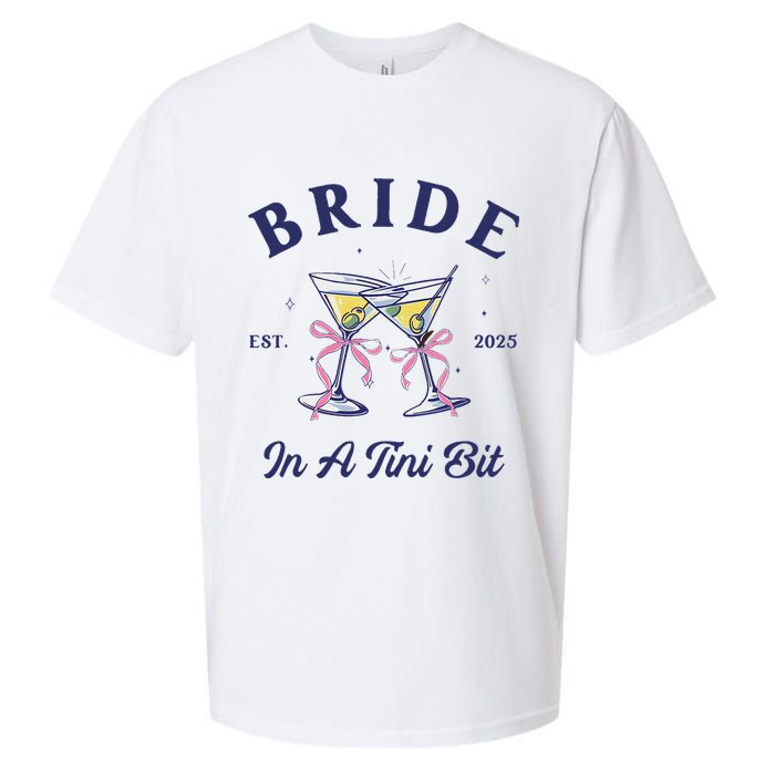 Bachelorette Party Martini Lover Bride An A Tini Bit Bride Sueded Cloud Jersey T-Shirt