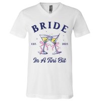 Bachelorette Party Martini Lover Bride An A Tini Bit Bride V-Neck T-Shirt