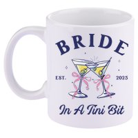 Bachelorette Party Martini Lover Bride An A Tini Bit Bride 11oz C Handle Ceramic Mug
