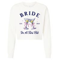 Bachelorette Party Martini Lover Bride An A Tini Bit Bride Cropped Pullover Crew