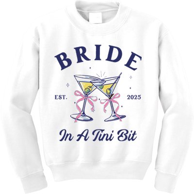 Bachelorette Party Martini Lover Bride An A Tini Bit Bride Kids Sweatshirt