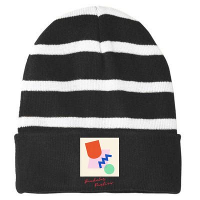 Bachelor Parties Memphis Group Aesthetic Striped Beanie with Solid Band