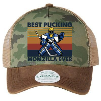 Best Pucking Momzilla Ever Funny Hockey Mom Saying Funny Gift Legacy Tie Dye Trucker Hat