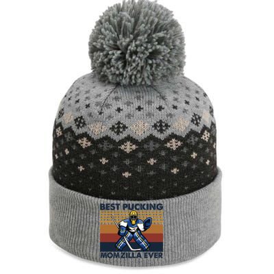 Best Pucking Momzilla Ever Funny Hockey Mom Saying Funny Gift The Baniff Cuffed Pom Beanie