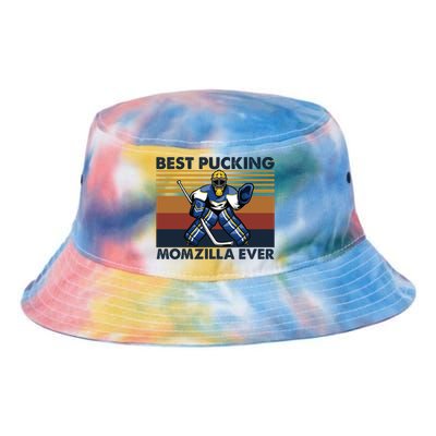 Best Pucking Momzilla Ever Funny Hockey Mom Saying Funny Gift Tie Dye Newport Bucket Hat