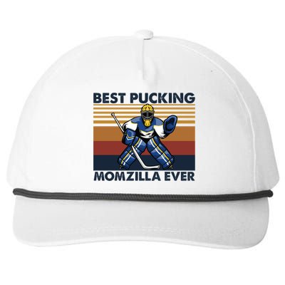 Best Pucking Momzilla Ever Funny Hockey Mom Saying Funny Gift Snapback Five-Panel Rope Hat