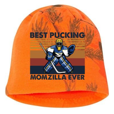 Best Pucking Momzilla Ever Funny Hockey Mom Saying Funny Gift Kati - Camo Knit Beanie