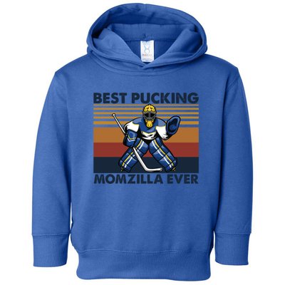 Best Pucking Momzilla Ever Funny Hockey Mom Saying Funny Gift Toddler Hoodie