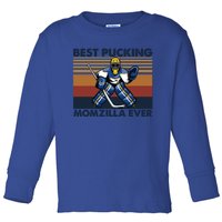 Best Pucking Momzilla Ever Funny Hockey Mom Saying Funny Gift Toddler Long Sleeve Shirt