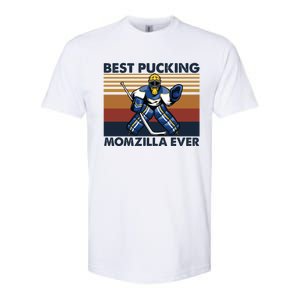 Best Pucking Momzilla Ever Funny Hockey Mom Saying Funny Gift Softstyle CVC T-Shirt