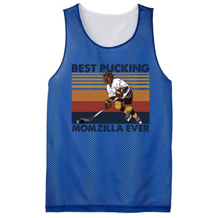 Best Pucking Momzilla Ever Funny Hockey Mom Saying Gift Mesh Reversible Basketball Jersey Tank