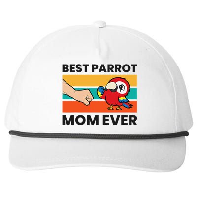 Best Parrot Mom Ever Funny Scarlet Macaw Snapback Five-Panel Rope Hat