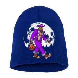 Bigfoot Pimp Moon Halloween Pumpkin Funny Sasquatch DOTD Gift Short Acrylic Beanie