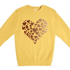 Black Pride Melanin Skin Tone Heart Juneteenth Cute Gift Premium Crewneck Sweatshirt