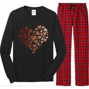 Black Pride Melanin Skin Tone Heart Juneteenth Cute Gift Long Sleeve Pajama Set