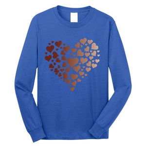 Black Pride Melanin Skin Tone Heart Juneteenth Cute Gift Long Sleeve Shirt