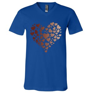 Black Pride Melanin Skin Tone Heart Juneteenth Cute Gift V-Neck T-Shirt