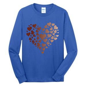 Black Pride Melanin Skin Tone Heart Juneteenth Cute Gift Tall Long Sleeve T-Shirt