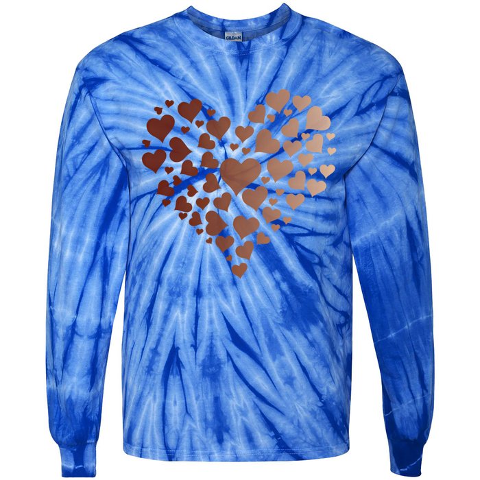 Black Pride Melanin Skin Tone Heart Juneteenth Cute Gift Tie-Dye Long Sleeve Shirt