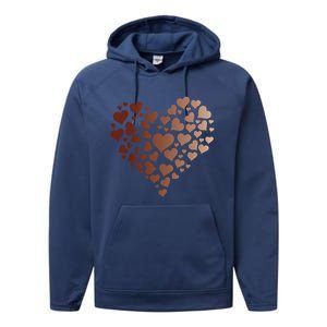 Black Pride Melanin Skin Tone Heart Juneteenth Cute Gift Performance Fleece Hoodie