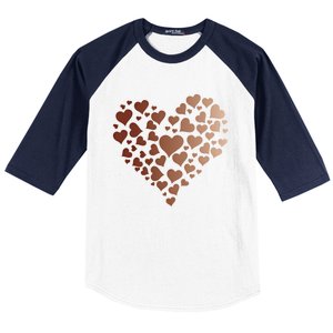 Black Pride Melanin Skin Tone Heart Juneteenth Cute Gift Baseball Sleeve Shirt