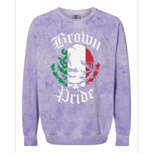 Brown Pride Mexican Flag Gift Colorblast Crewneck Sweatshirt